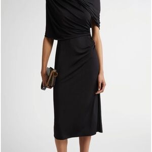 Elegant Black Draped Dress